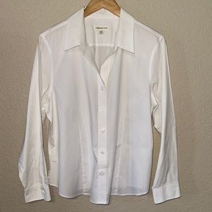 Coldwater Creek White Button Down Blouse PXL